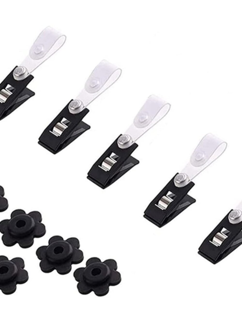 Garden Flag Rubber Stopper & Adjustable Windproof Clip, Pack of 10